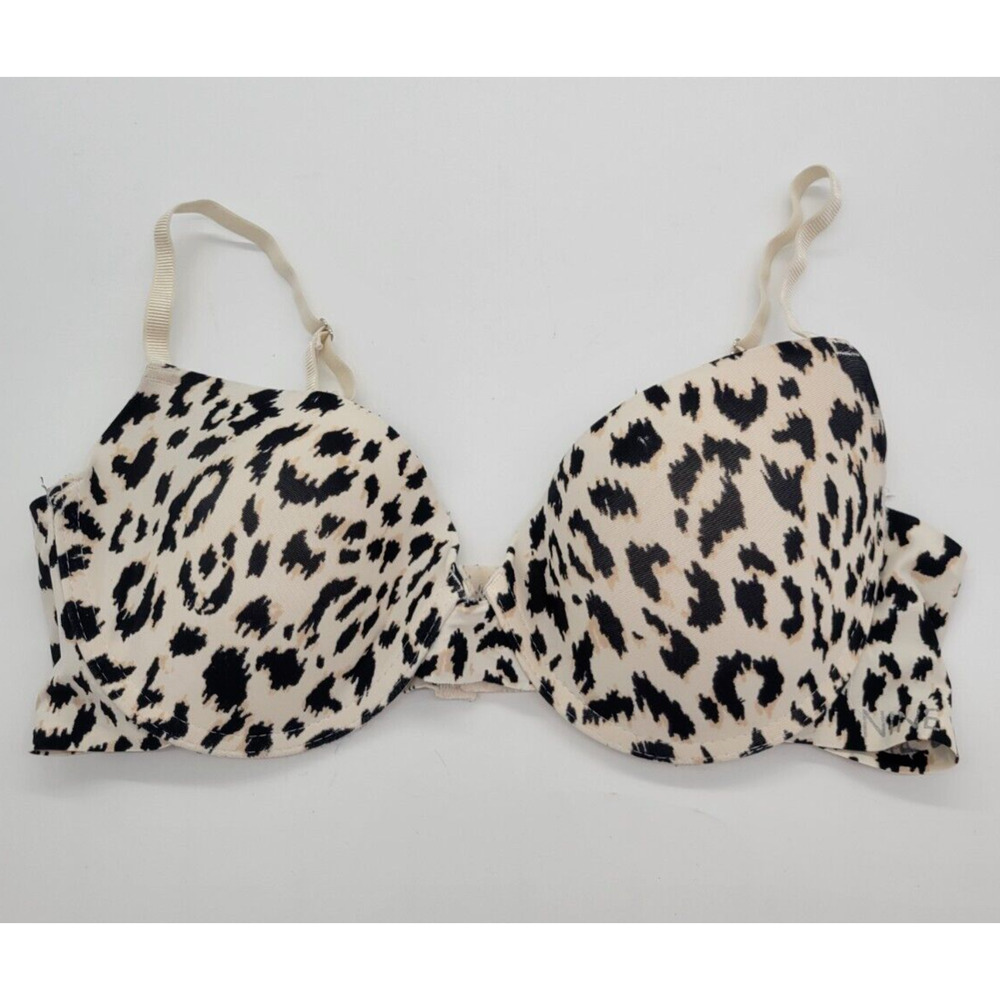 Nine West Intimates Ivory Animal Print Padded Adjustable Underwire Bra Size 36B